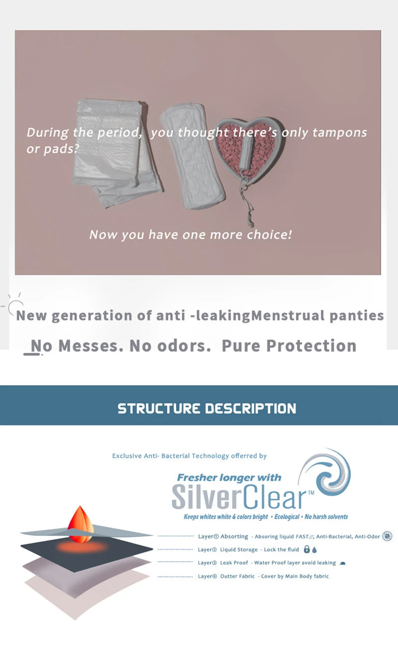 Heavy Flow Menstrual Panties 4-Layer Leak Proof Cotton Boyshorts Period Underwear Absorbent Overnight Incontinence Boxer Briefs