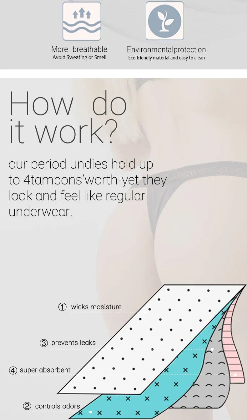 Heavy Flow Menstrual Panties 4-Layer Leak Proof Cotton Boyshorts Period Underwear Absorbent Overnight Incontinence Boxer Briefs