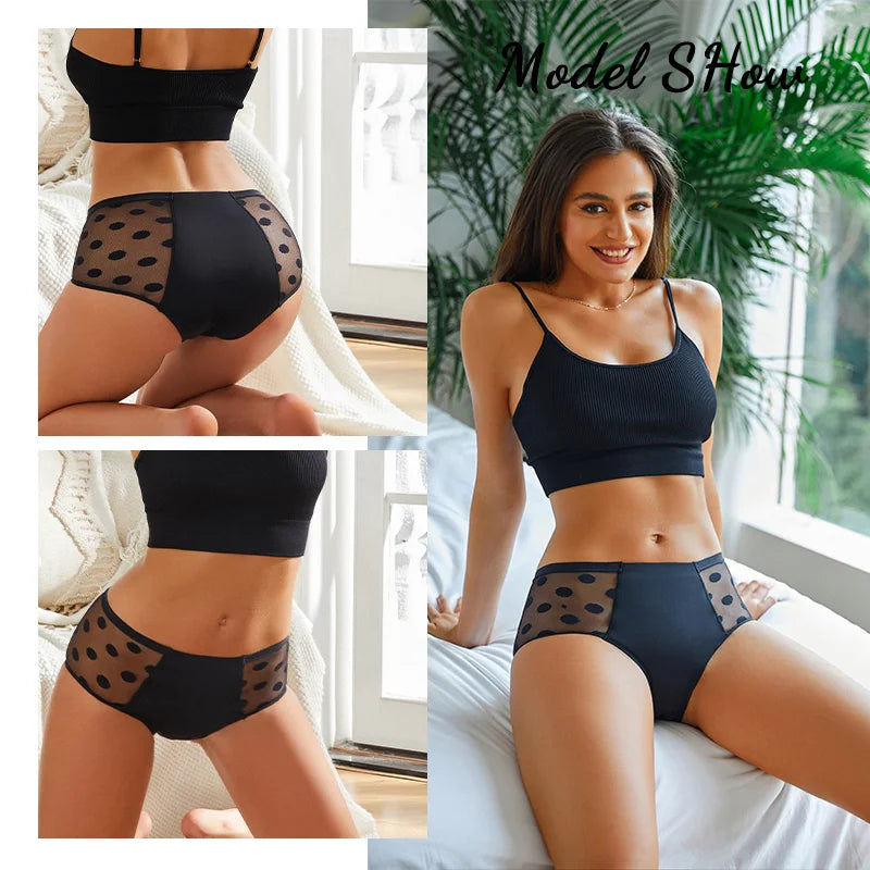 FHP Female Physiological Pants Leak Proof Briefs Wave Point Women Underwear Health Seamless Briefs Period Menstrual
