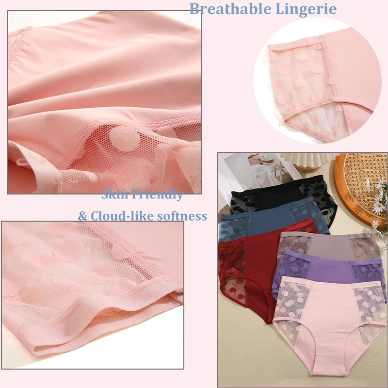 FHP Female Physiological Pants Leak Proof Briefs Wave Point Women Underwear Health Seamless Briefs Period Menstrual