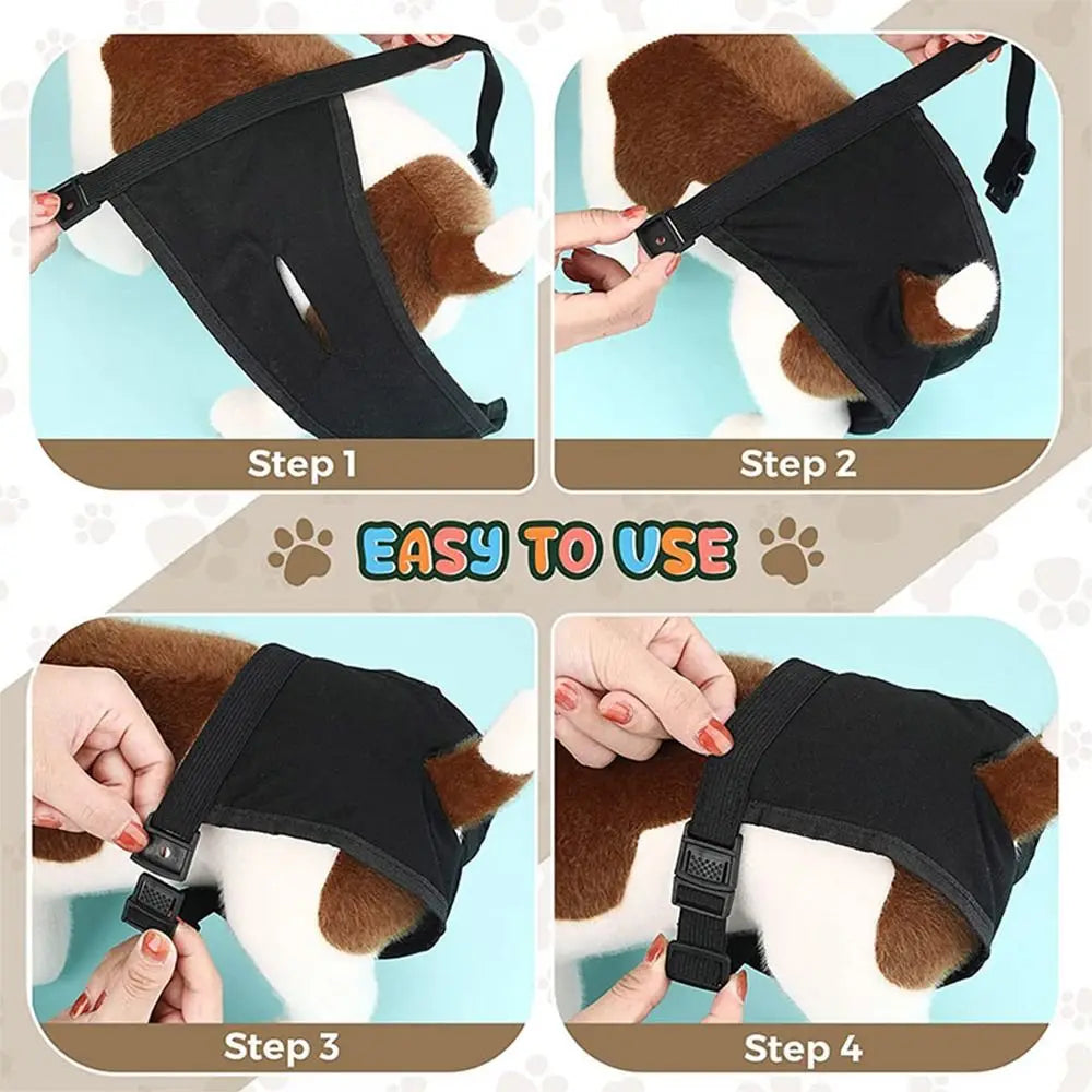 Adjustable Easy To Wear Menstrual Period Physiological Pants With 3 Diapers Dog Shorts Panties Pet Sanitary Pants