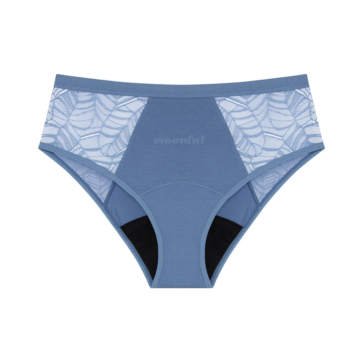 FHP Moonful Women's Menstrual Panties High Waist Leak Proof 4 Layer Breathable Lace Period Underwear Girls Absorbent Brief