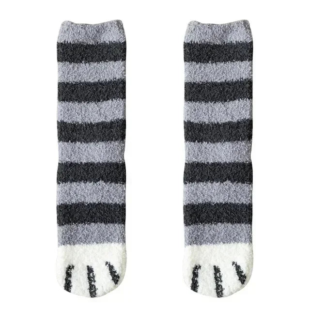 Winter Lamb Kawaii Cartoon Socks for Women Cute 3d Dog Cat Paw Pattern Fleece Warm Thicken Funny Plush Socks Sleeping socks