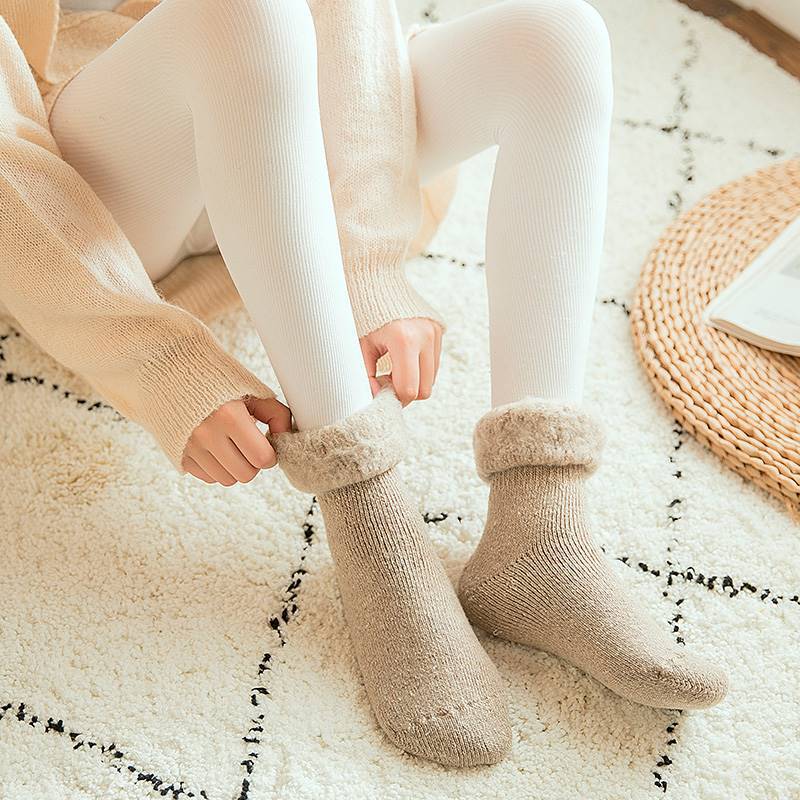 Super Soft Fleece Winter Warm Socks for Women Solid Winter Warm Thicken Coral Plush Socks Thermal Snow Home Sleep Floor Socks