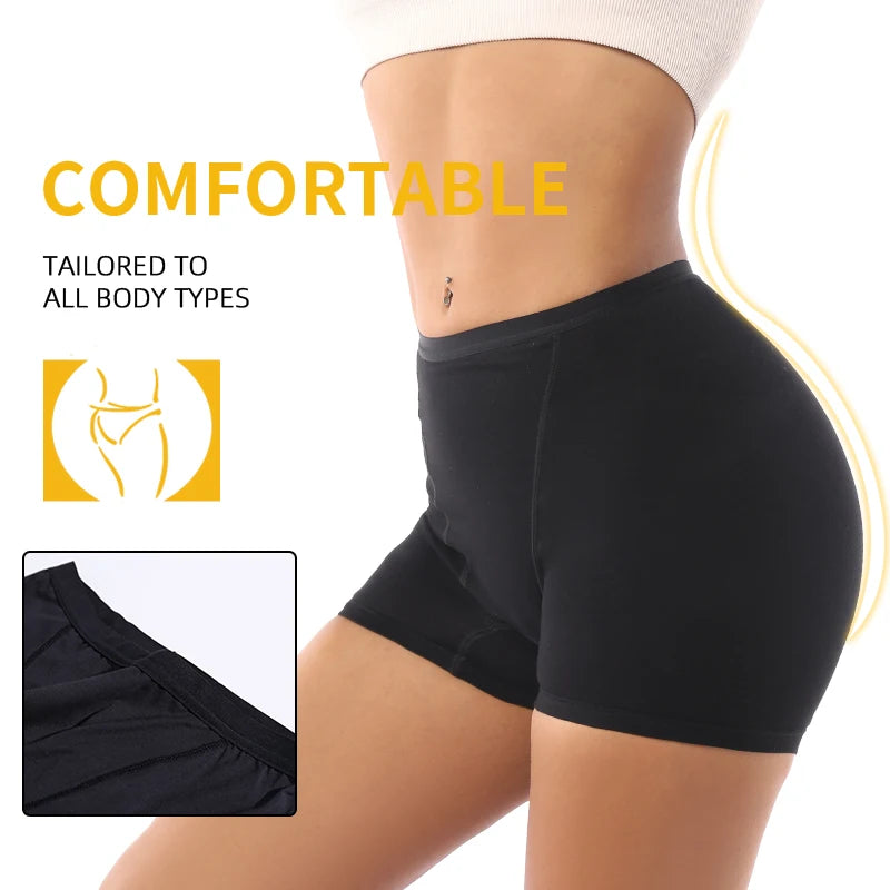 Heavy Flow Menstrual Panties 4-Layer Leak Proof Cotton Boyshorts Period Underwear Absorbent Overnight Incontinence Boxer Briefs