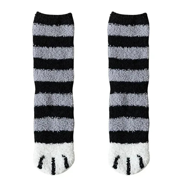 Winter Lamb Kawaii Cartoon Socks for Women Cute 3d Dog Cat Paw Pattern Fleece Warm Thicken Funny Plush Socks Sleeping socks