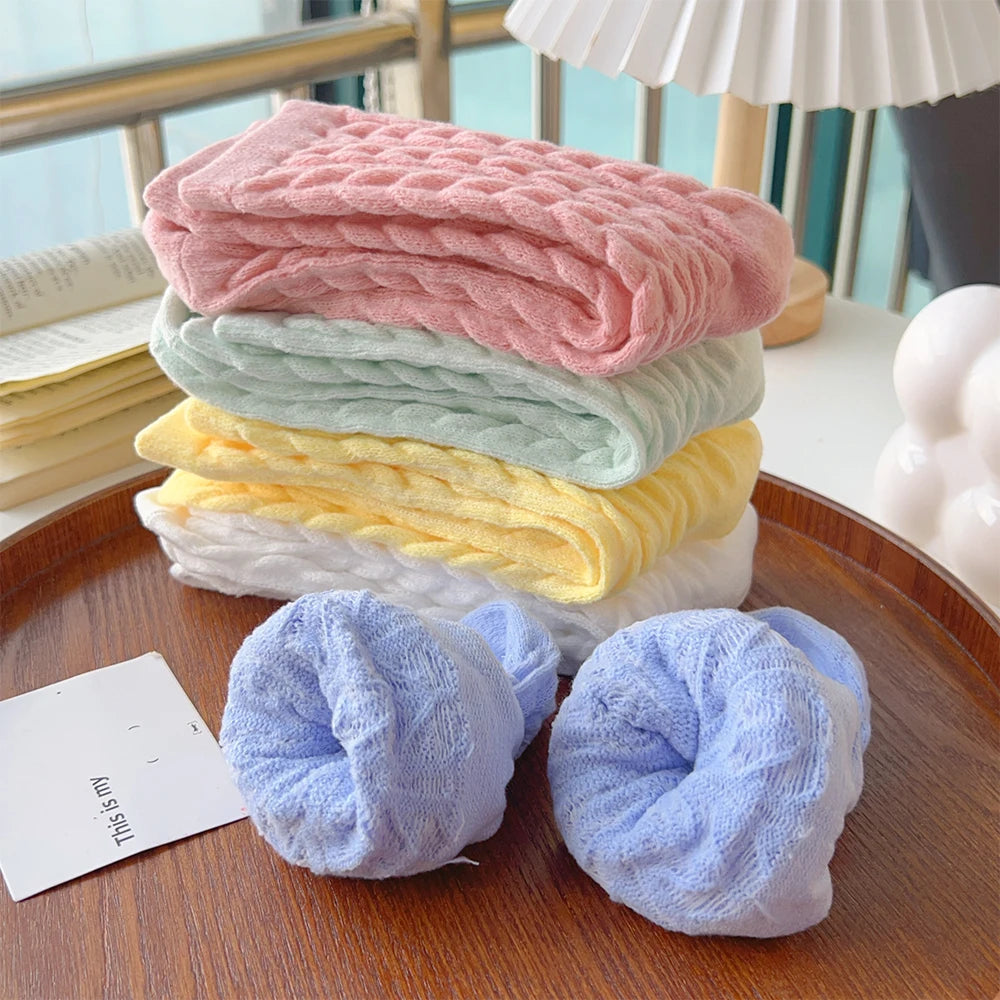 Plush Thickened Medium Tube Socks Solid Color Imitation Mink Women Men Warm Autumn Winter Socks Coral Velvet Sleep Thermal Sock