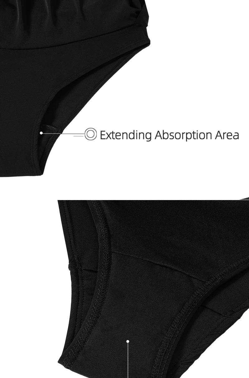 FHP Women Period Swimming Skirt With Safety Panty Swimwear High Waisted Black Bikini Bottom Vintage Skirt Tankini Swimming Dresses