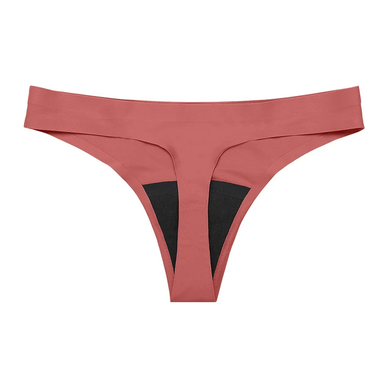 New Design Seamless Low Waist Leak Proof 4 Layer Menstrual Panties Washable Light Flow Period Panties For Women Thong