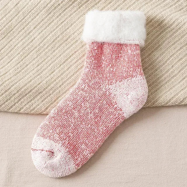 Super Soft Fleece Winter Warm Socks for Women Solid Winter Warm Thicken Coral Plush Socks Thermal Snow Home Sleep Floor Socks