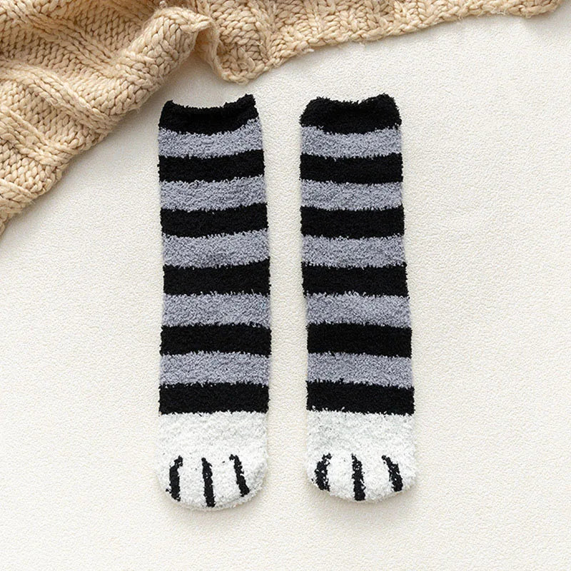 HOT 10Pairs Wholesale Plush Thickened Super Soft Lovely Cat Claw Women Socks Autumn Winter Warm Furry Sleeping Middle Tube Socks