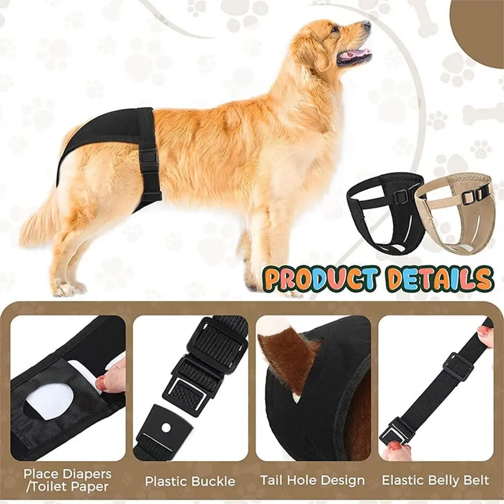 Adjustable Easy To Wear Menstrual Period Physiological Pants With 3 Diapers Dog Shorts Panties Pet Sanitary Pants