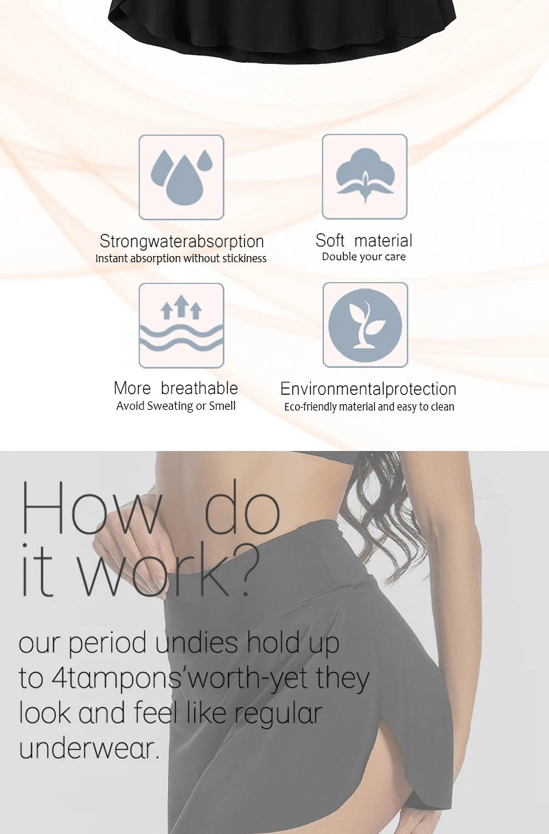 FHP Women Period Swimming Skirt With Safety Panty Swimwear High Waisted Black Bikini Bottom Vintage Skirt Tankini Swimming Dresses