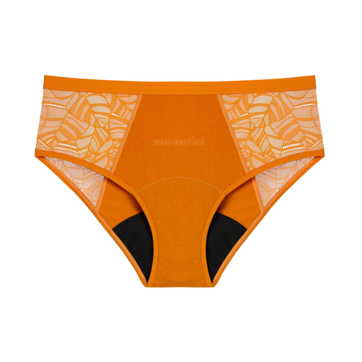 FHP Moonful Women's Menstrual Panties High Waist Leak Proof 4 Layer Breathable Lace Period Underwear Girls Absorbent Brief