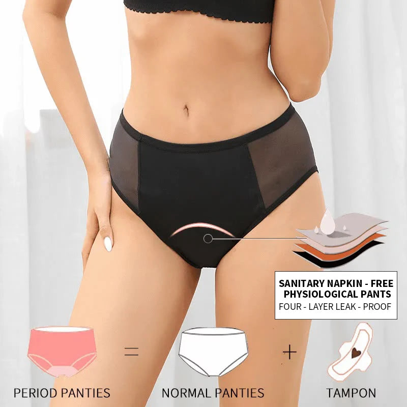 FHP 3 Pcs 4 Layer Plus Size Menstrual Period Panties Women Postpartum Underwear Seamless Lace Lingerie Leak Proof Pants 5XL 6XL