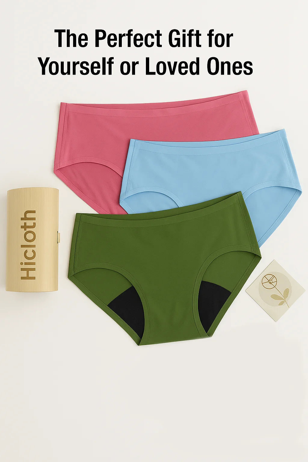 Teen Girls’ 3 Pack Seamless Period Underwear Leakproof, No-Show Bikini Briefs with Cotton Gusset for Heavy Flow Protection