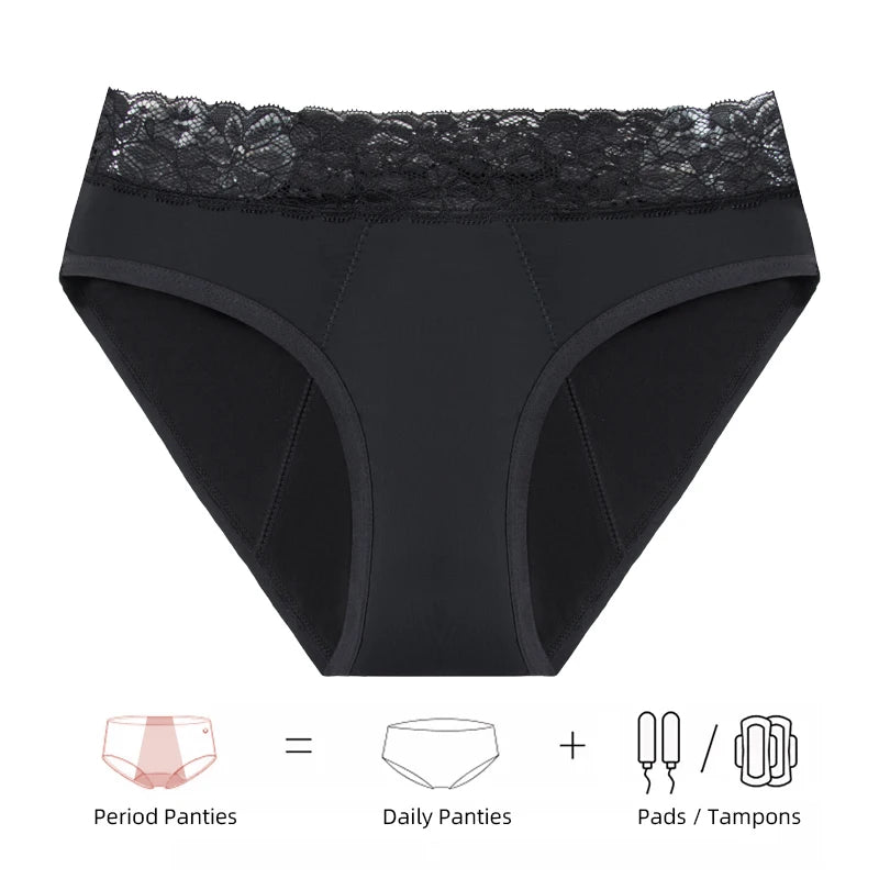 FHP Detachable Women Menstrual Panties 4-Layer Leak Proof Period Underwear Absorbent Breathable Briefs New Fashion Lingerie Dropship