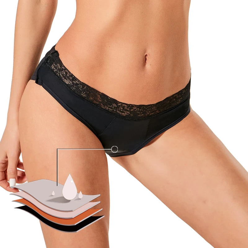 FHP Detachable Women Menstrual Panties 4-Layer Leak Proof Period Underwear Absorbent Breathable Briefs New Fashion Lingerie Dropship