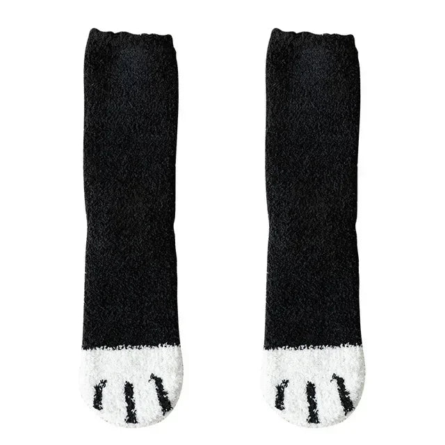 Winter Lamb Kawaii Cartoon Socks for Women Cute 3d Dog Cat Paw Pattern Fleece Warm Thicken Funny Plush Socks Sleeping socks