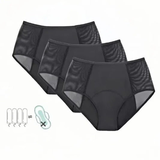 FHP 3 Pcs  4 Layer Plus Size Menstrual Period Panties Women Postpartum Underwear Seamless Lace Lingerie Leak Proof Pants 5XL 6XL